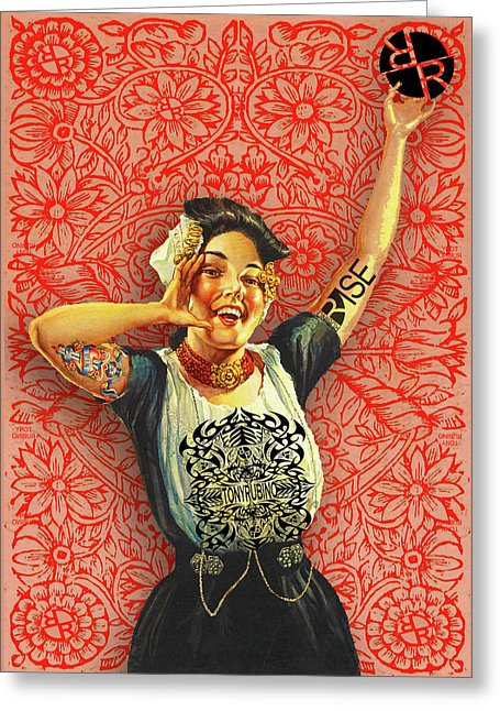Rubino Rise Woman - Greeting Card Greeting Card Pixels Single Card  