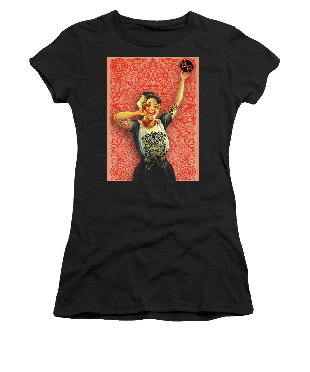 Rubino Rise Woman - Women's T-Shirt (Athletic Fit) Women's T-Shirt (Athletic Fit) Pixels Black Small 