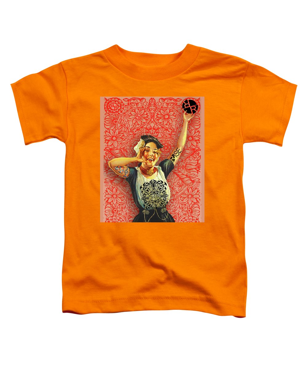 Rubino Rise Woman - Toddler T-Shirt Toddler T-Shirt Pixels Orange Small 