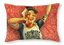 Rubino Rise Woman - Throw Pillow Throw Pillow Pixels 20" x 14" Yes 
