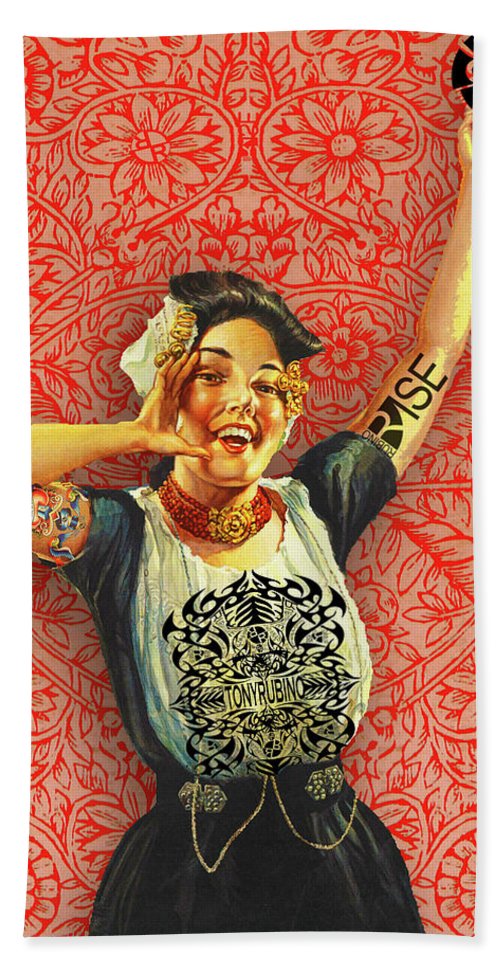 Rubino Rise Woman - Bath Towel Bath Towel Pixels Hand Towel (15