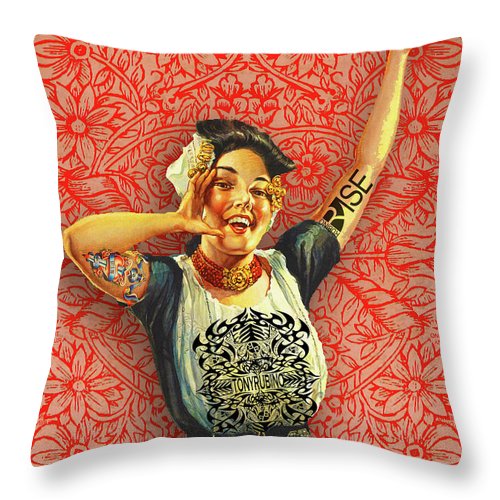 Rubino Rise Woman - Throw Pillow Throw Pillow Pixels 14