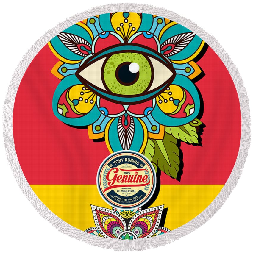 Rubino Sees - Round Beach Towel Round Beach Towel Pixels 60