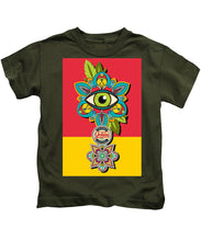 Rubino Sees - Kids T-Shirt Kids T-Shirt Pixels Military Green Small 