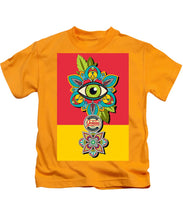 Rubino Sees - Kids T-Shirt Kids T-Shirt Pixels Gold Small 