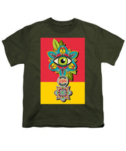 Rubino Sees - Youth T-Shirt Youth T-Shirt Pixels Military Green Small 