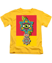 Rubino Sees - Kids T-Shirt Kids T-Shirt Pixels Yellow Small 