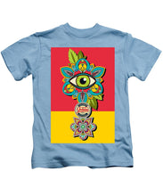 Rubino Sees - Kids T-Shirt Kids T-Shirt Pixels Carolina Blue Small 