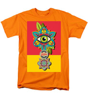 Rubino Sees - Men's T-Shirt  (Regular Fit) Men's T-Shirt (Regular Fit) Pixels Orange Small 
