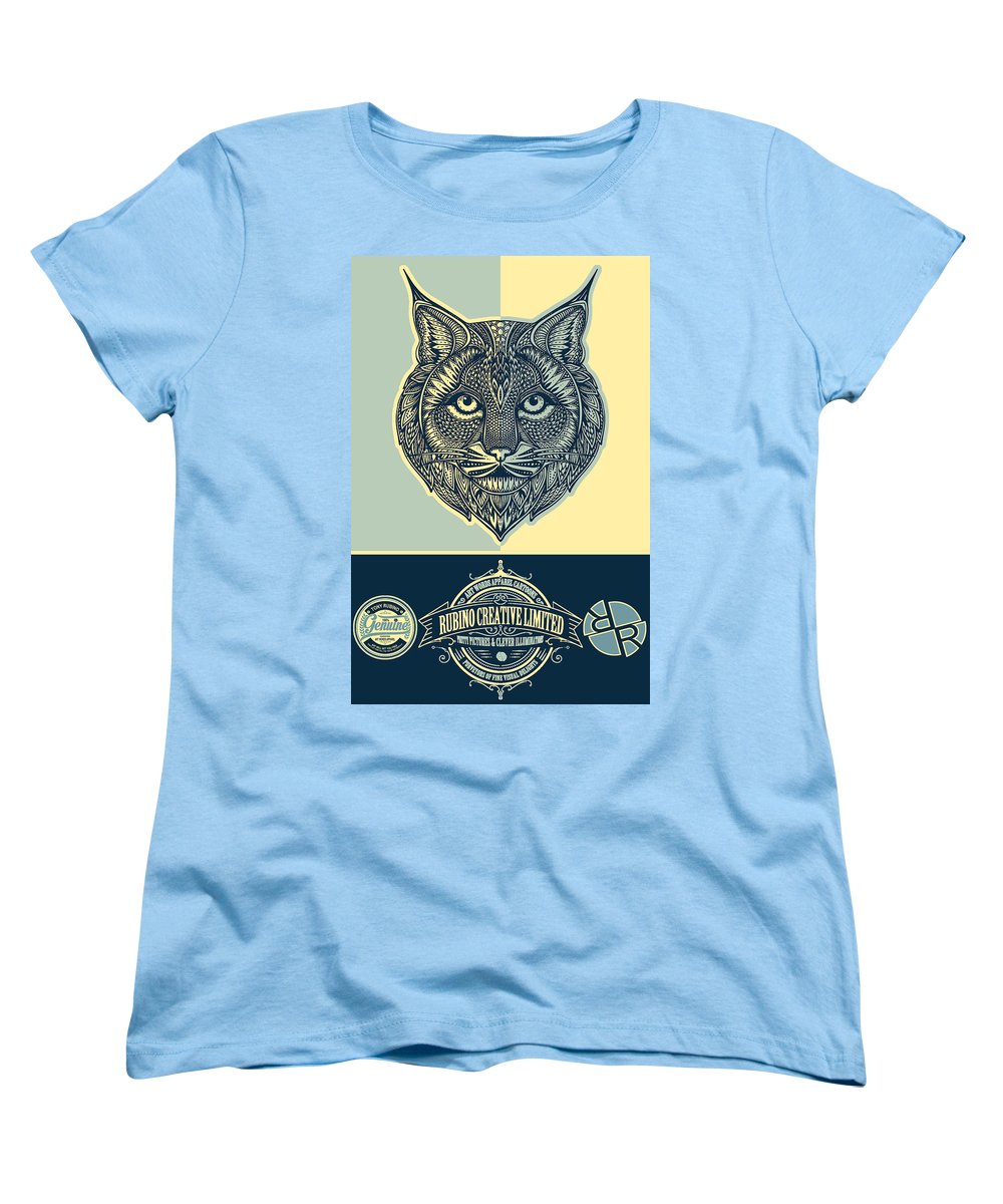 Rubino Spirit Cat - Women's T-Shirt (Standard Fit) Women's T-Shirt (Standard Fit) Pixels Light Blue Small 
