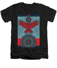 Rubino Spirit Owl - Men's V-Neck T-Shirt Men's V-Neck T-Shirt Pixels Black Small 