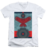 Rubino Spirit Owl - Men's V-Neck T-Shirt Men's V-Neck T-Shirt Pixels White Small 