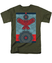Rubino Spirit Owl - Men's T-Shirt  (Regular Fit) Men's T-Shirt (Regular Fit) Pixels Military Green Small 