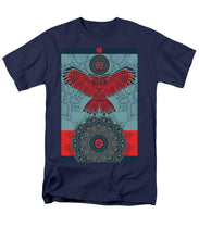 Rubino Spirit Owl - Men's T-Shirt  (Regular Fit) Men's T-Shirt (Regular Fit) Pixels Navy Small 