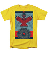 Rubino Spirit Owl - Men's T-Shirt  (Regular Fit) Men's T-Shirt (Regular Fit) Pixels Yellow Small 