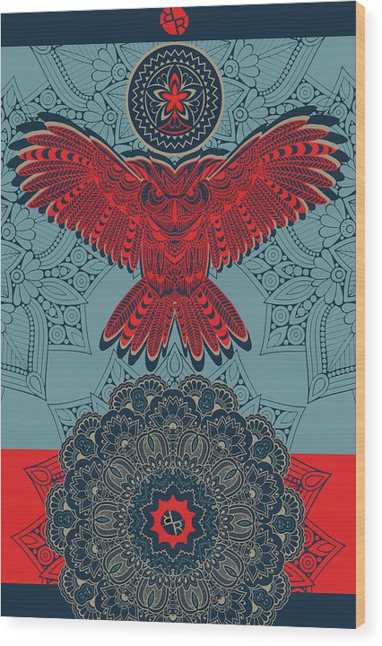 Rubino Spirit Owl - Wood Print Wood Print Pixels 6.625