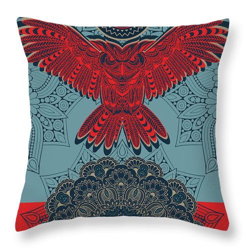 Rubino Spirit Owl - Throw Pillow Throw Pillow Pixels 14