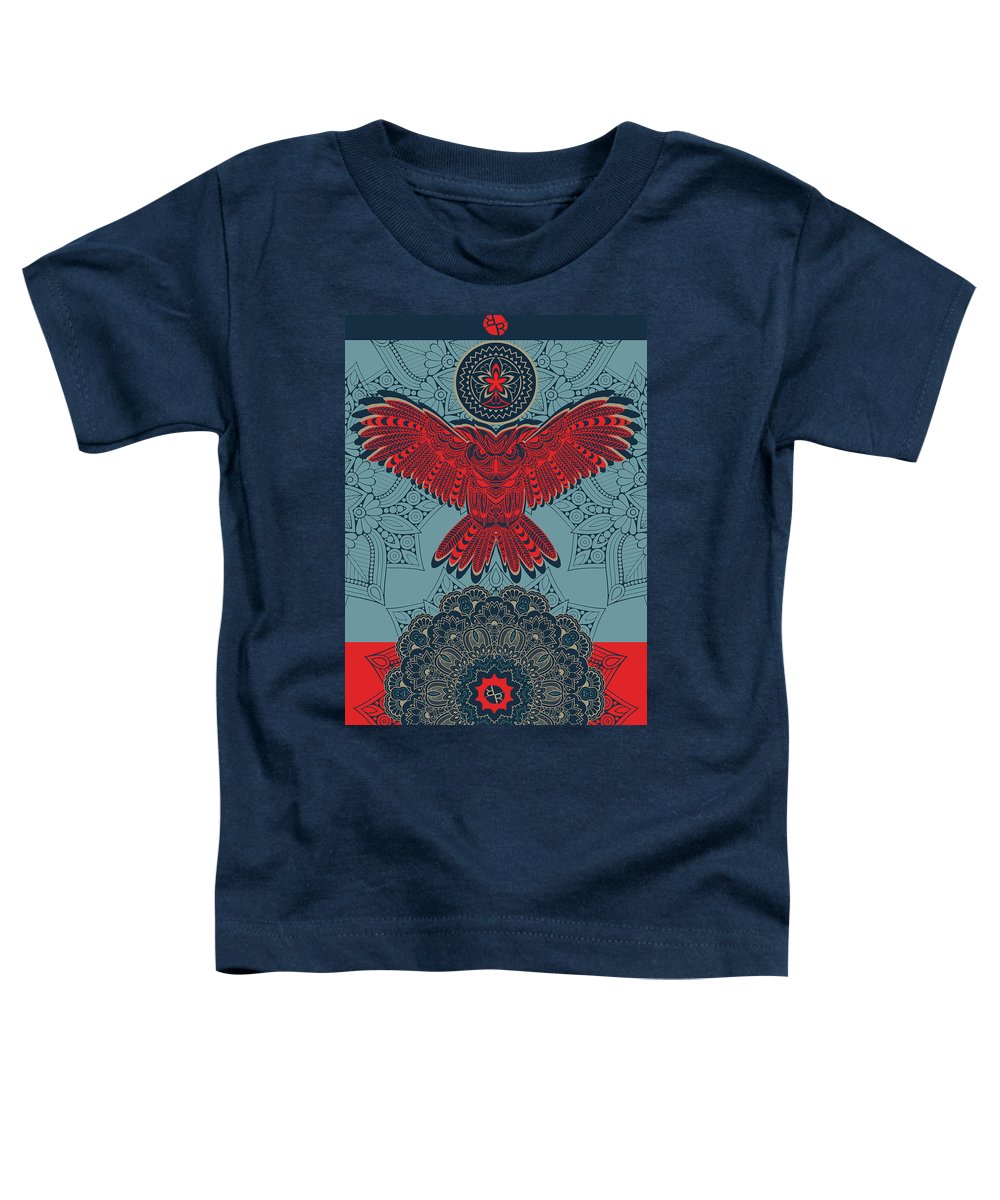 Rubino Spirit Owl - Toddler T-Shirt Toddler T-Shirt Pixels Navy Small 