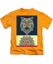 Rubino Spirit Wolf - Kids T-Shirt Kids T-Shirt Pixels Gold Small 