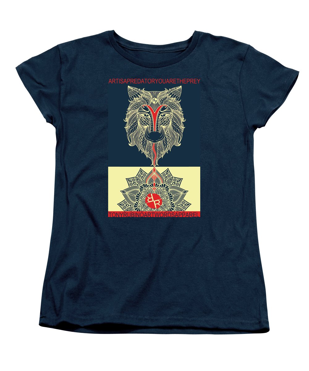 Rubino Spirit Wolf - Women's T-Shirt (Standard Fit) Women's T-Shirt (Standard Fit) Pixels Navy Small 