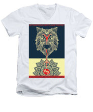Rubino Spirit Wolf - Men's V-Neck T-Shirt Men's V-Neck T-Shirt Pixels White Small 