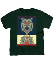 Rubino Spirit Wolf - Youth T-Shirt Youth T-Shirt Pixels Hunter Green Small 