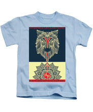 Rubino Spirit Wolf - Kids T-Shirt Kids T-Shirt Pixels Light Blue Small 