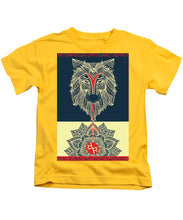Rubino Spirit Wolf - Kids T-Shirt Kids T-Shirt Pixels Yellow Small 