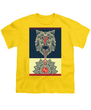 Rubino Spirit Wolf - Youth T-Shirt Youth T-Shirt Pixels Yellow Small 