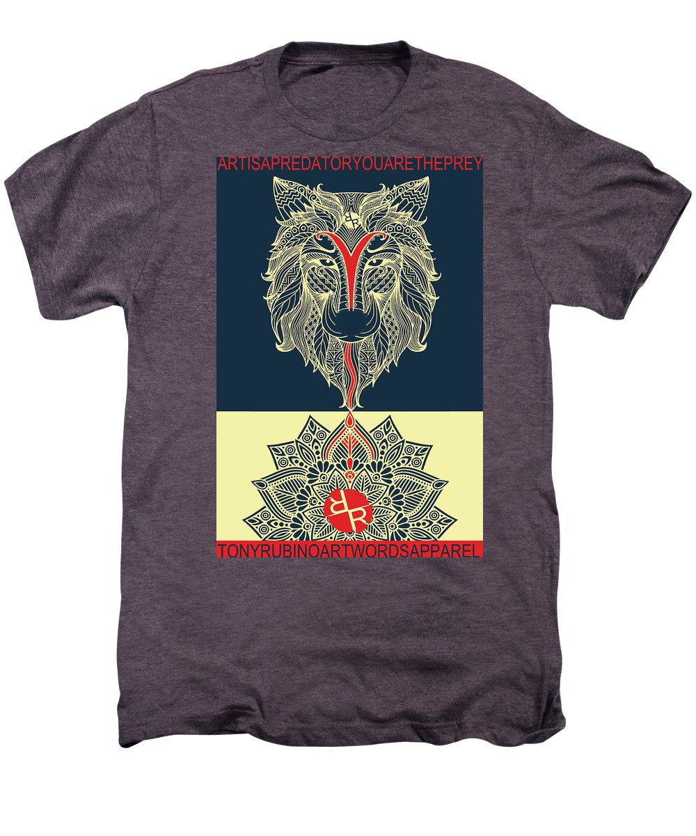 Rubino Spirit Wolf - Men's Premium T-Shirt Men's Premium T-Shirt Pixels Moth Heather Small 