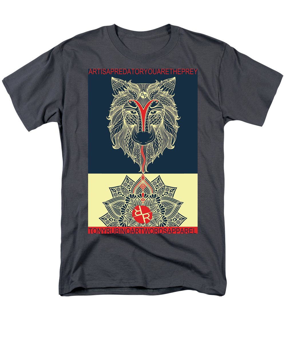 Rubino Spirit Wolf - Men's T-Shirt  (Regular Fit) Men's T-Shirt (Regular Fit) Pixels Charcoal Small 