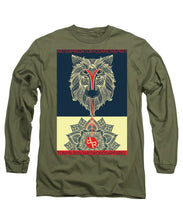 Rubino Spirit Wolf - Long Sleeve T-Shirt Long Sleeve T-Shirt Pixels Military Green Small 