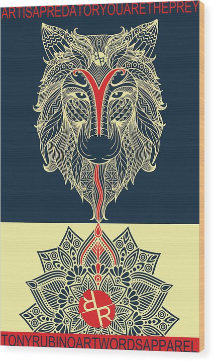 Rubino Spirit Wolf - Wood Print Wood Print Pixels 6.625