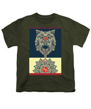 Rubino Spirit Wolf - Youth T-Shirt Youth T-Shirt Pixels Military Green Small 