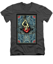 Rubino Steampunk Rise - Men's V-Neck T-Shirt Men's V-Neck T-Shirt Pixels Charcoal Small 