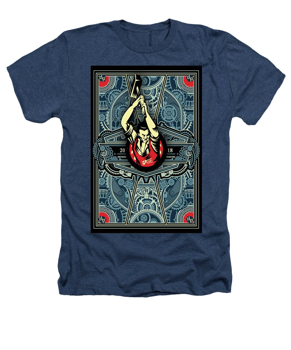 Rubino Steampunk Rise - Heathers T-Shirt Heathers T-Shirt Pixels Navy Small 