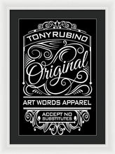 Rubino Vintage Original - Framed Print Framed Print Pixels 16.000" x 24.000" White Black