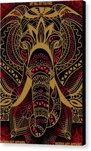 Rubino Zen Elephant Red - Canvas Print Canvas Print Pixels 6.625" x 10.000" Black Glossy