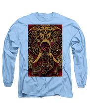 Rubino Zen Elephant Red - Long Sleeve T-Shirt Long Sleeve T-Shirt Pixels Carolina Blue Small 