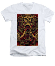 Rubino Zen Elephant Red - Men's V-Neck T-Shirt Men's V-Neck T-Shirt Pixels White Small 