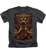 Rubino Zen Elephant Red - Kids T-Shirt Kids T-Shirt Pixels Charcoal Small 