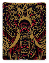 Rubino Zen Elephant Red - Blanket Blanket Pixels 60" x 80" Sherpa Fleece 