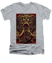 Rubino Zen Elephant Red - Men's V-Neck T-Shirt Men's V-Neck T-Shirt Pixels Heather Small 
