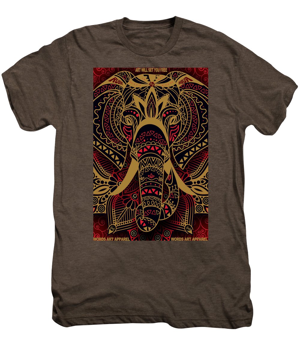 Rubino Zen Elephant Red - Men's Premium T-Shirt Men's Premium T-Shirt Pixels Mocha Heather Small 