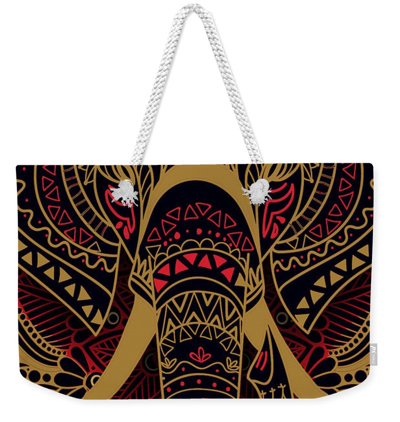 Rubino Zen Elephant Red - Weekender Tote Bag Weekender Tote Bag Pixels 24