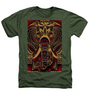 Rubino Zen Elephant Red - Heathers T-Shirt Heathers T-Shirt Pixels Military Green Small 