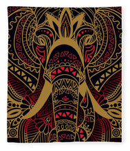 Rubino Zen Elephant Red - Blanket Blanket Pixels 50" x 60" Plush Fleece 