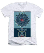 Rubino Zen Flower - Men's V-Neck T-Shirt Men's V-Neck T-Shirt Pixels White Small 