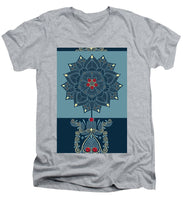 Rubino Zen Flower - Men's V-Neck T-Shirt Men's V-Neck T-Shirt Pixels Heather Small 