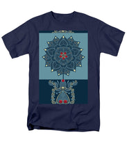 Rubino Zen Flower - Men's T-Shirt  (Regular Fit) Men's T-Shirt (Regular Fit) Pixels Navy Small 